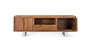GINER Y COLOMER Mueble TV de madera de acacia natural y metal plateado
